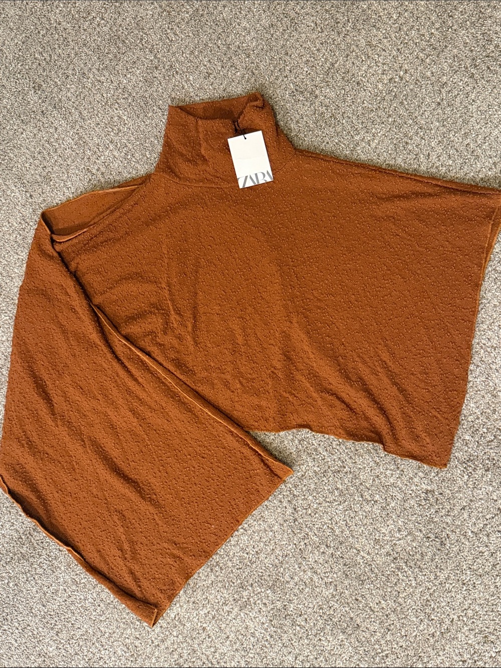 ZARA Rustic Bouclé Asymmetric Cape